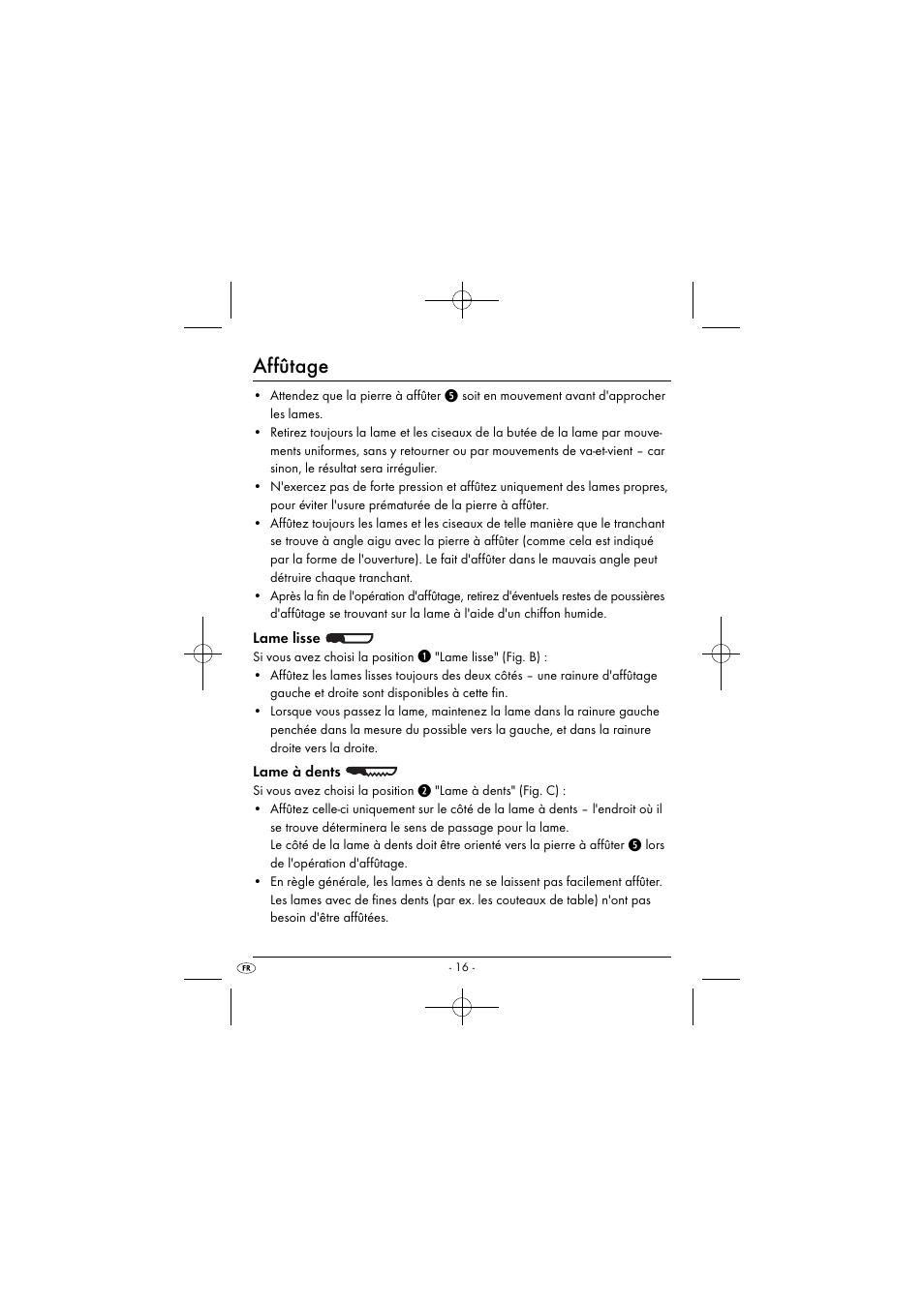 Affûtage | Silvercrest SEAS 20 A1 User Manual | Page 19 / 54