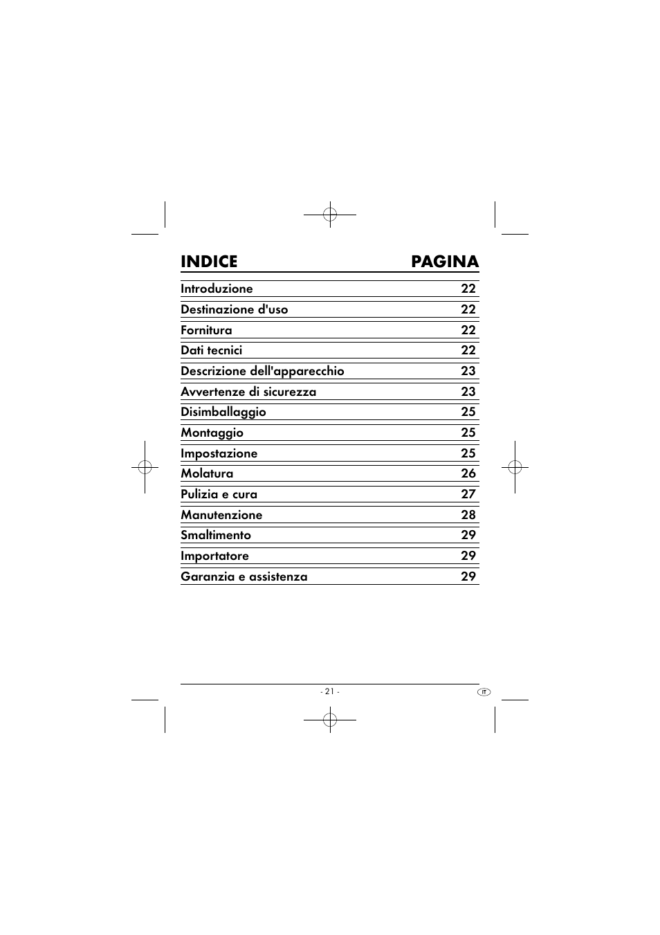 Indice pagina | Silvercrest SEAS 20 A1 User Manual | Page 24 / 54
