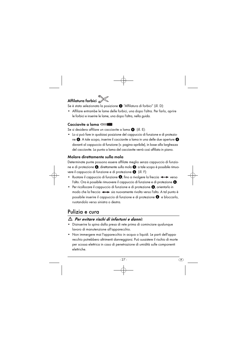 Pulizia e cura, Per evitare rischi di infortuni e danni | Silvercrest SEAS 20 A1 User Manual | Page 30 / 54