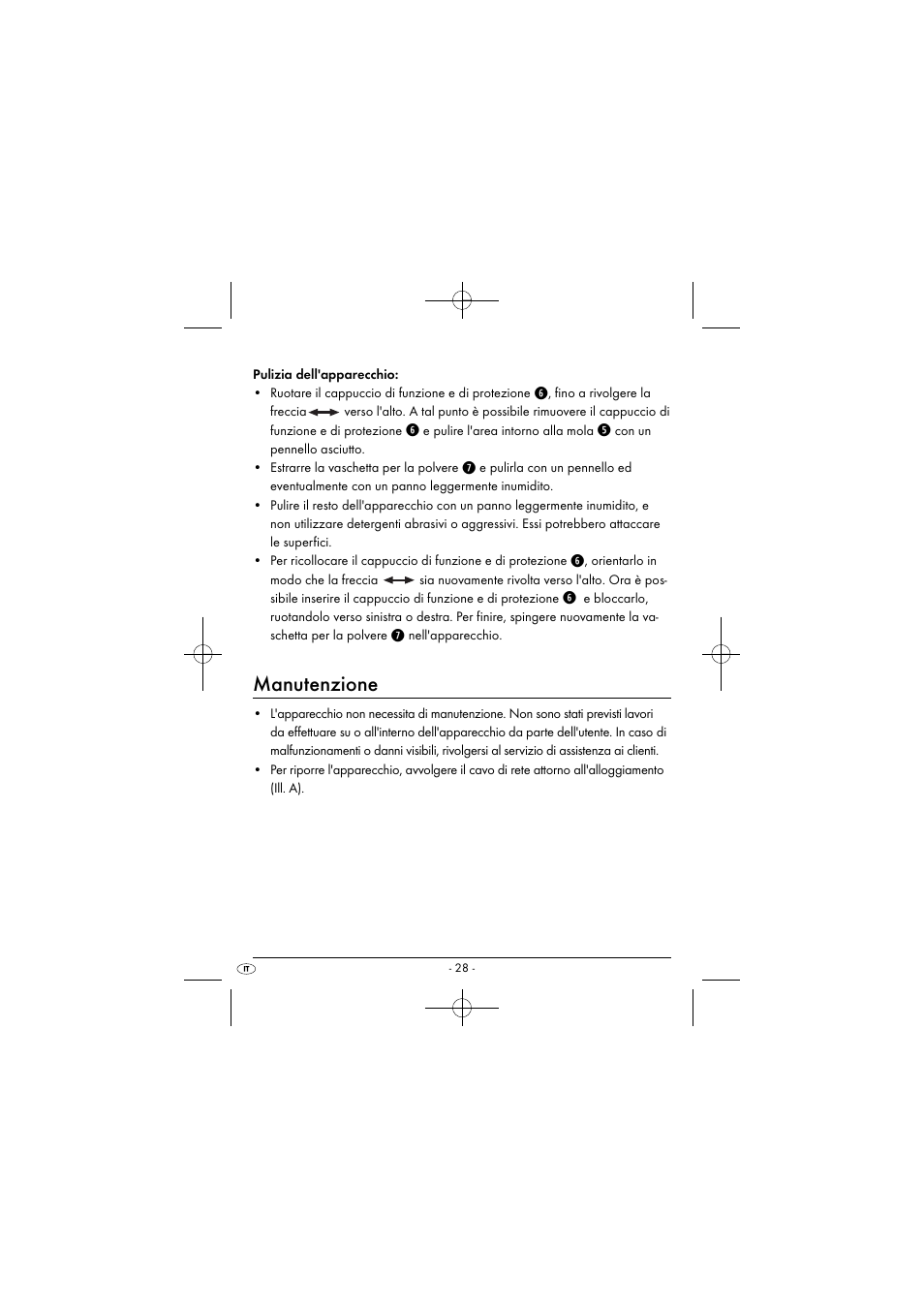 Manutenzione | Silvercrest SEAS 20 A1 User Manual | Page 31 / 54