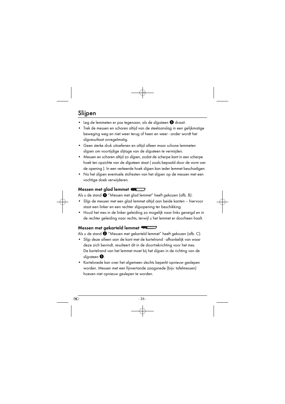 Slijpen | Silvercrest SEAS 20 A1 User Manual | Page 39 / 54