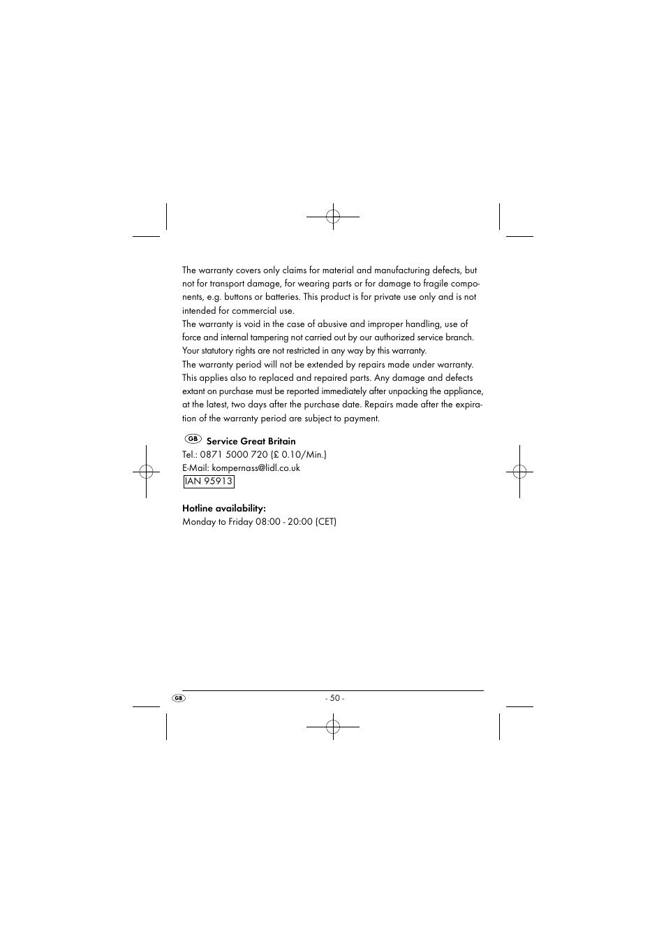 Silvercrest SEAS 20 A1 User Manual | Page 53 / 54
