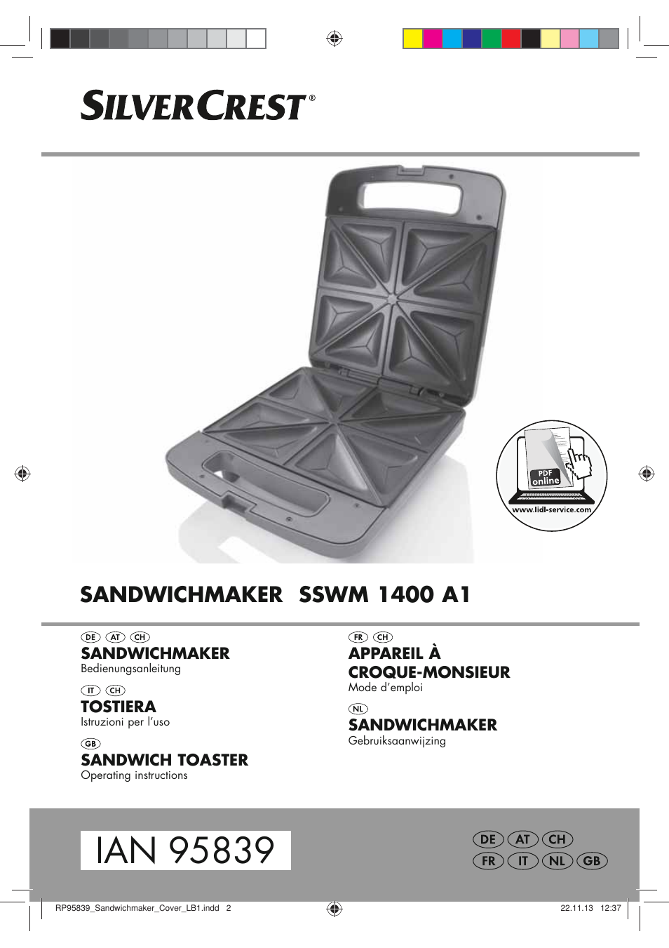 Silvercrest SSWM 1400 A1 User Manual | 58 pages