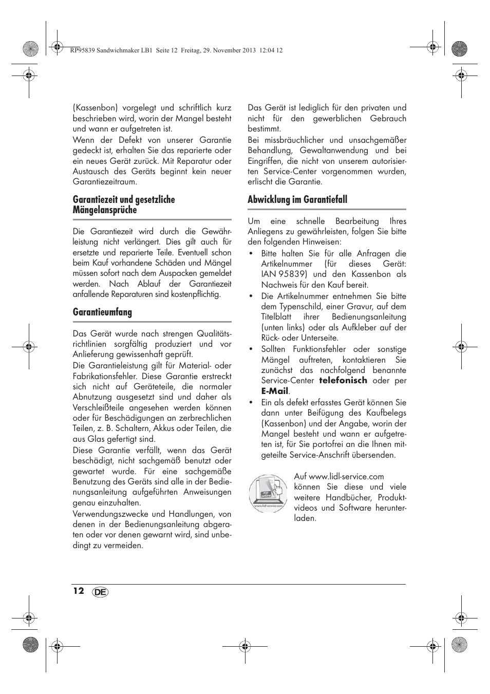 Garantiezeit und gesetzliche mängelansprüche, Garantieumfang, Abwicklung im garantiefall | Silvercrest SSWM 1400 A1 User Manual | Page 14 / 58