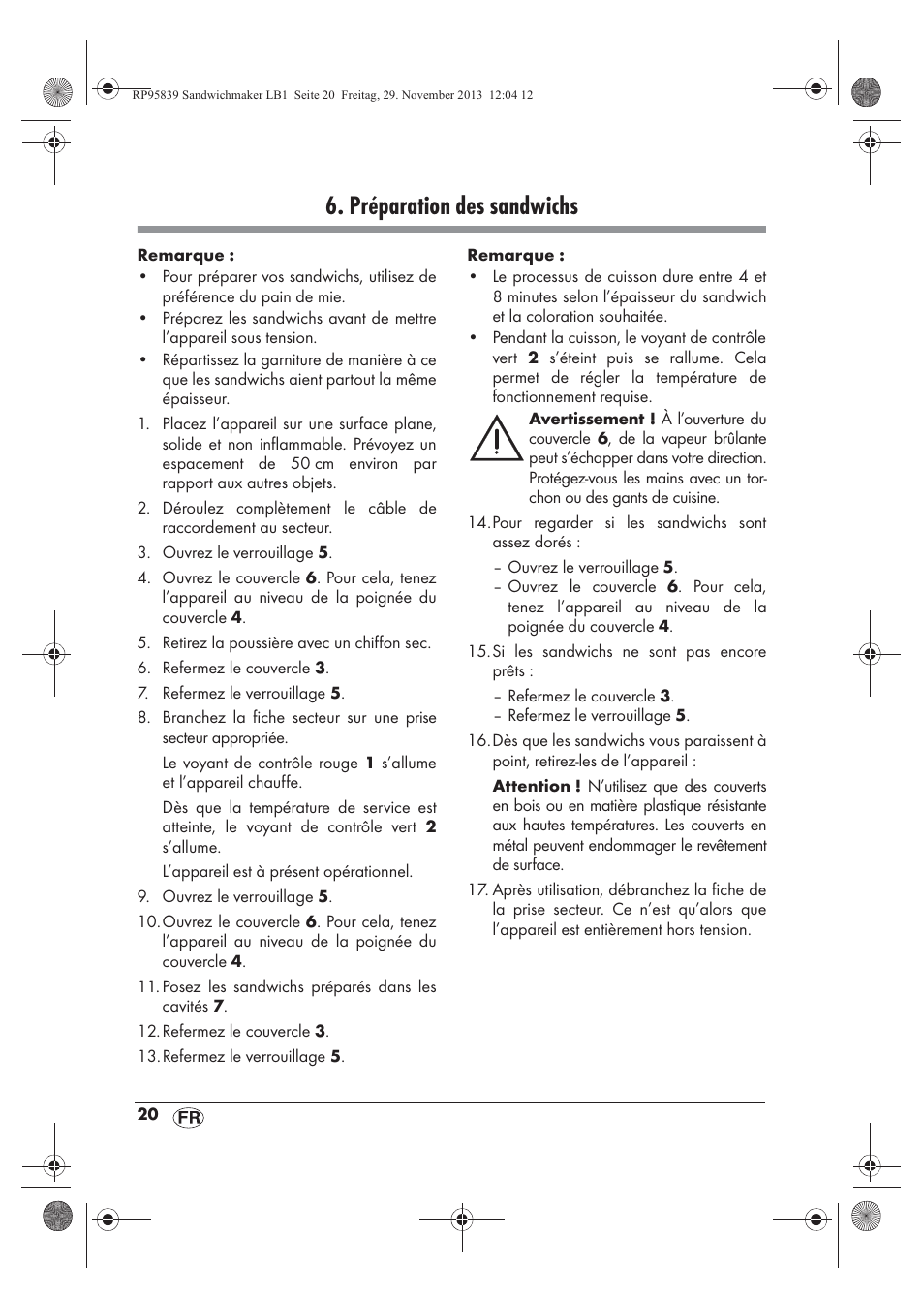 Préparation des sandwichs | Silvercrest SSWM 1400 A1 User Manual | Page 22 / 58