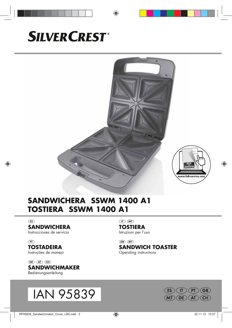 Silvercrest SSWM 1400 A1 User Manual | 58 pages