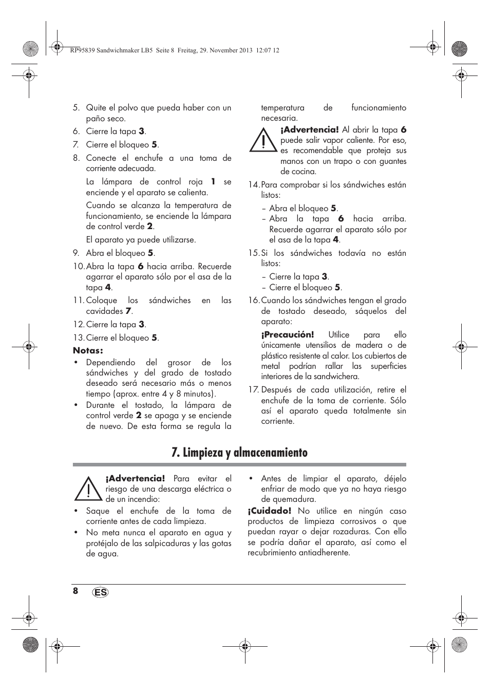 Limpieza y almacenamiento | Silvercrest SSWM 1400 A1 User Manual | Page 10 / 58