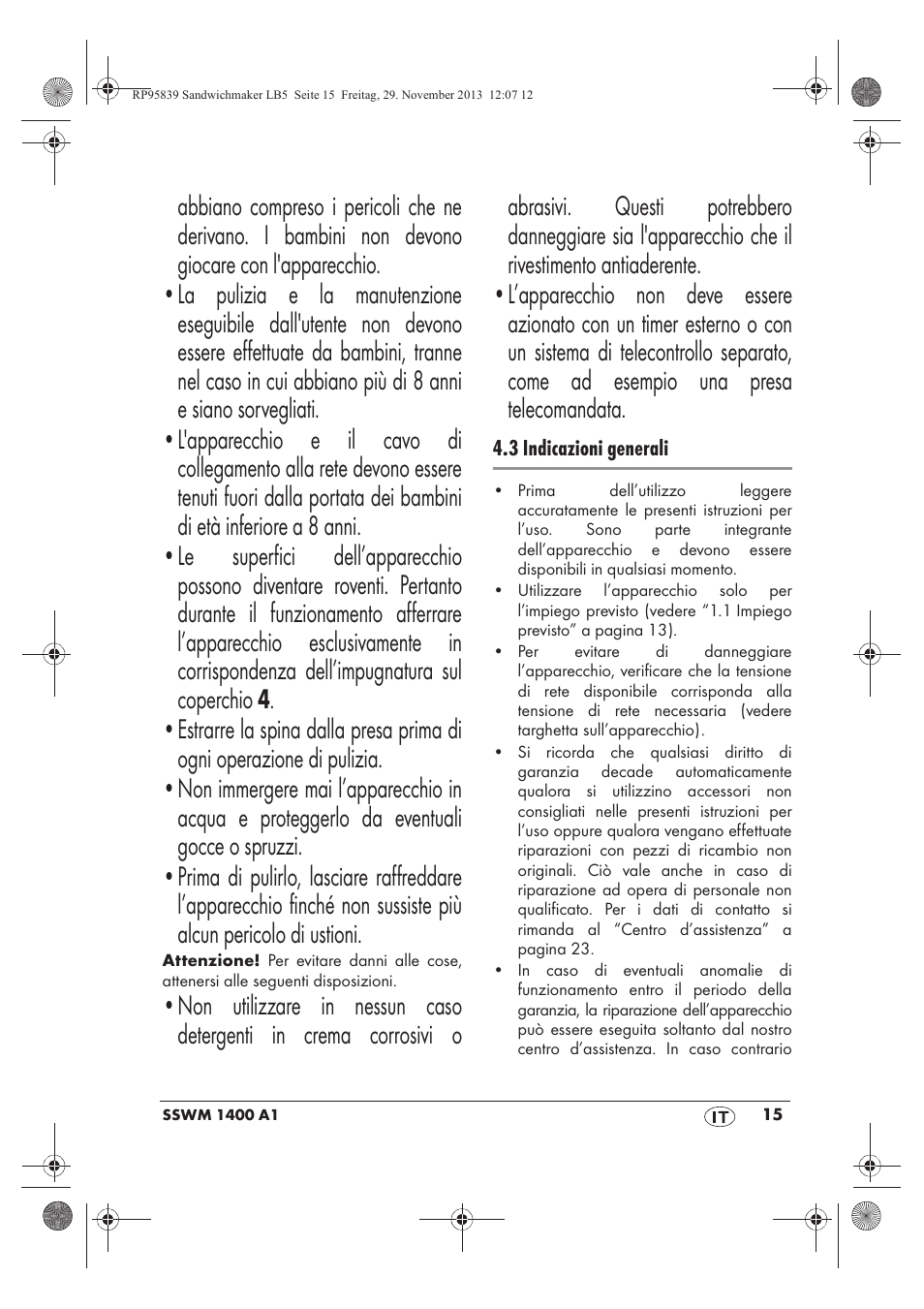 Silvercrest SSWM 1400 A1 User Manual | Page 17 / 58