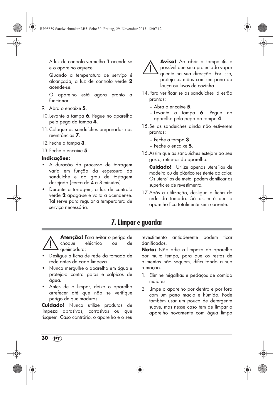 Limpar e guardar | Silvercrest SSWM 1400 A1 User Manual | Page 32 / 58