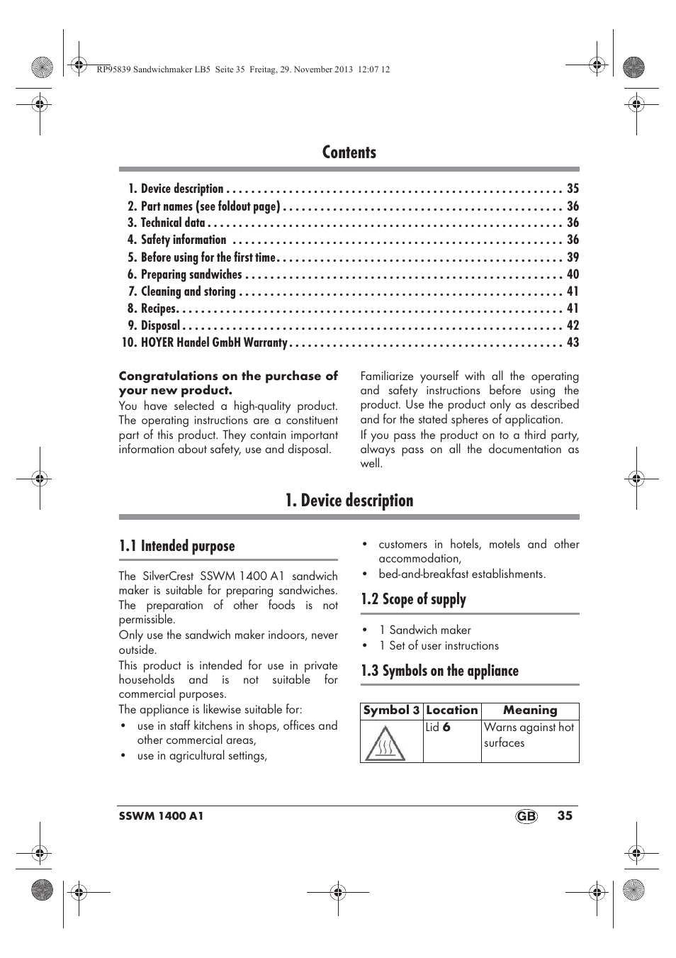 Silvercrest SSWM 1400 A1 User Manual | Page 37 / 58
