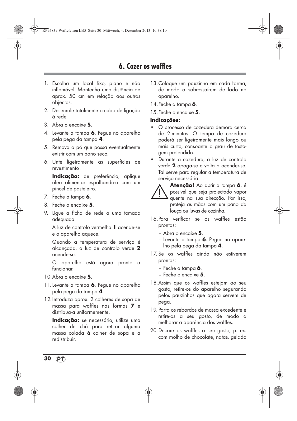 Cozer os waffles | Silvercrest SSWE 1400 A1 User Manual | Page 32 / 58