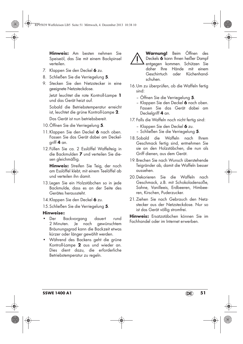 Silvercrest SSWE 1400 A1 User Manual | Page 53 / 58