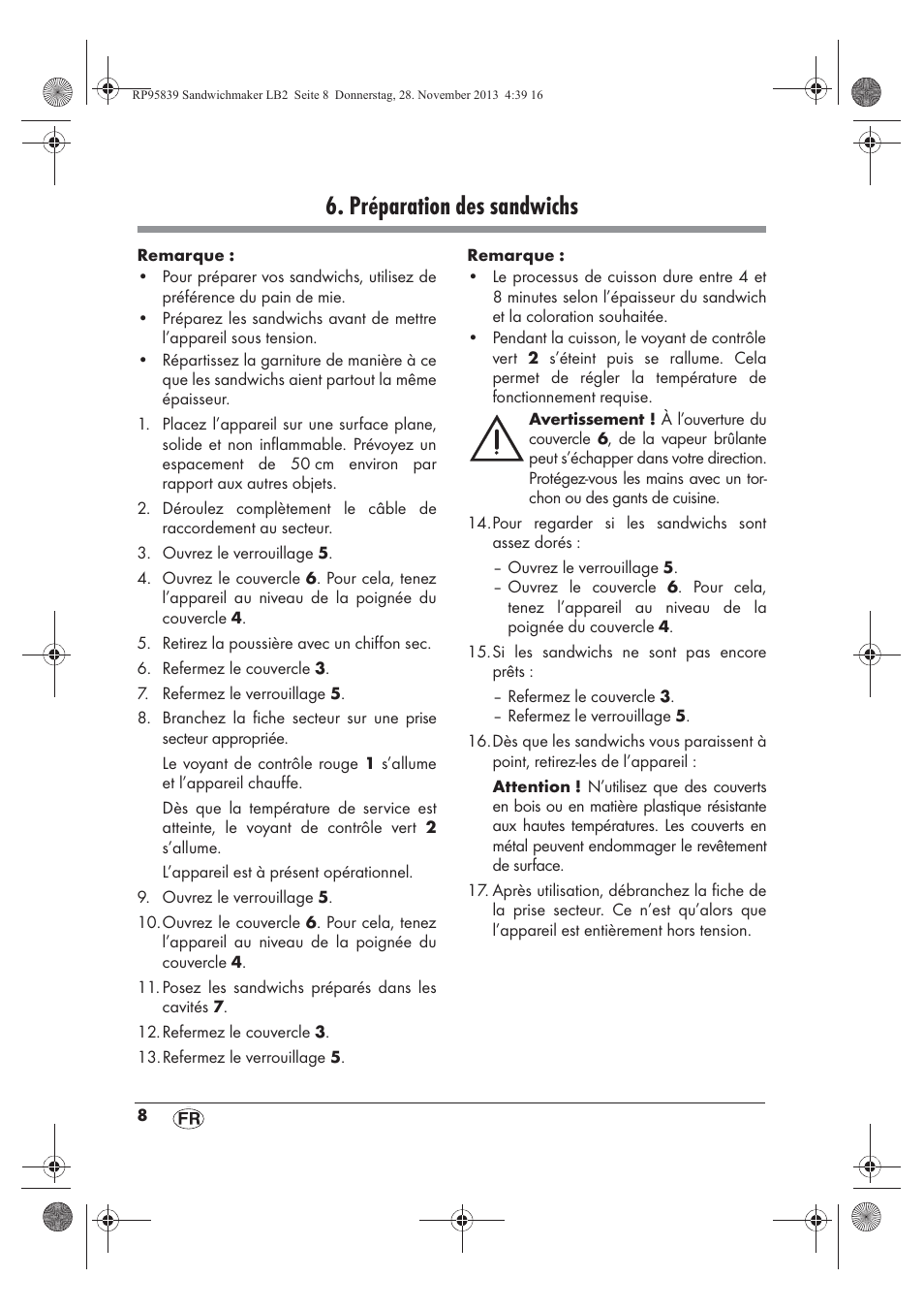 Préparation des sandwichs | Silvercrest SSWM 1400 A1 User Manual | Page 10 / 46