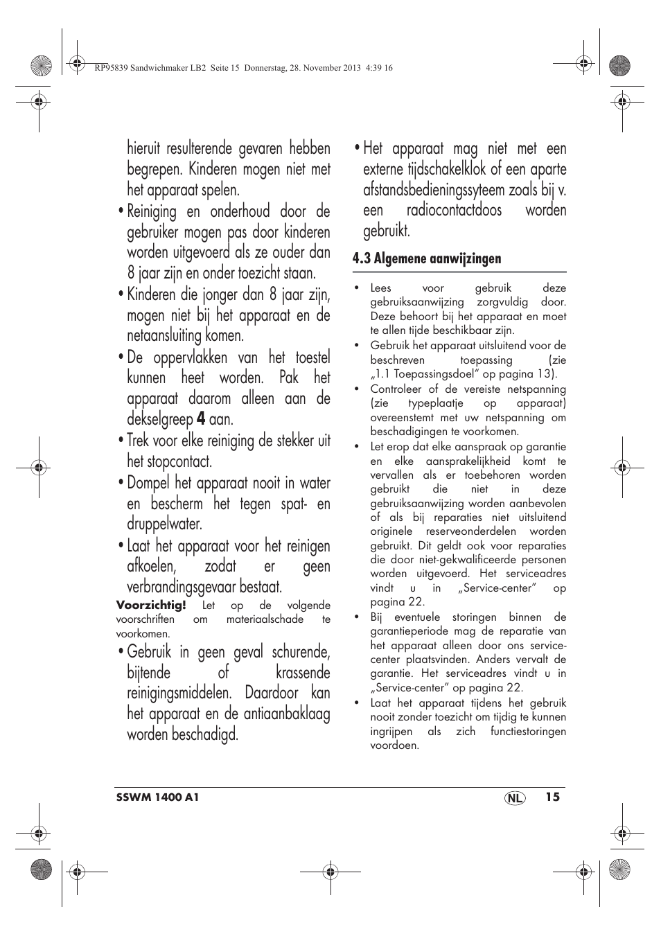 Silvercrest SSWM 1400 A1 User Manual | Page 17 / 46