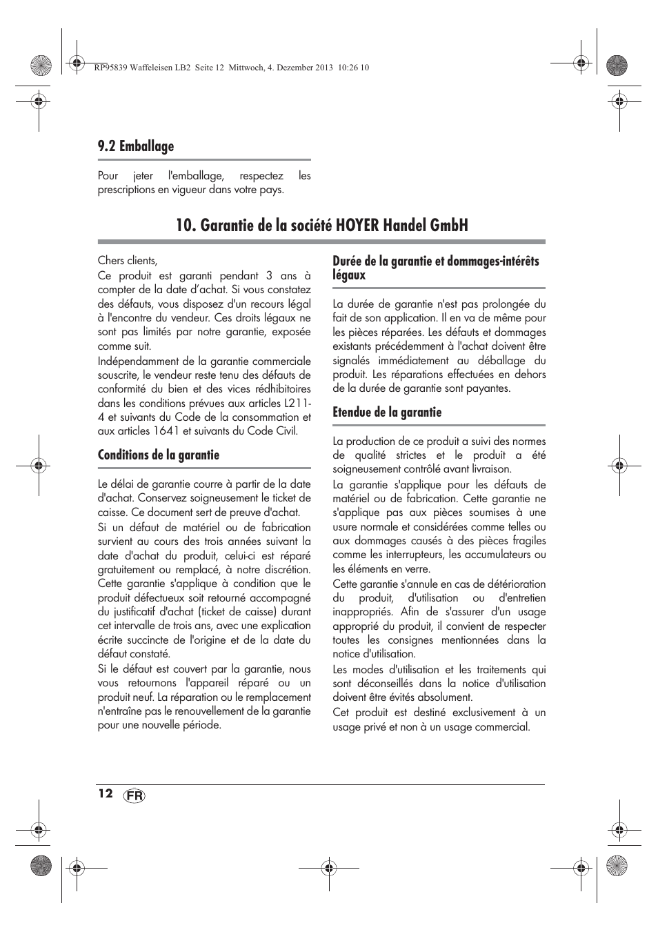 Garantie de la société hoyer handel gmbh | Silvercrest SSWE 1400 A1 User Manual | Page 14 / 50