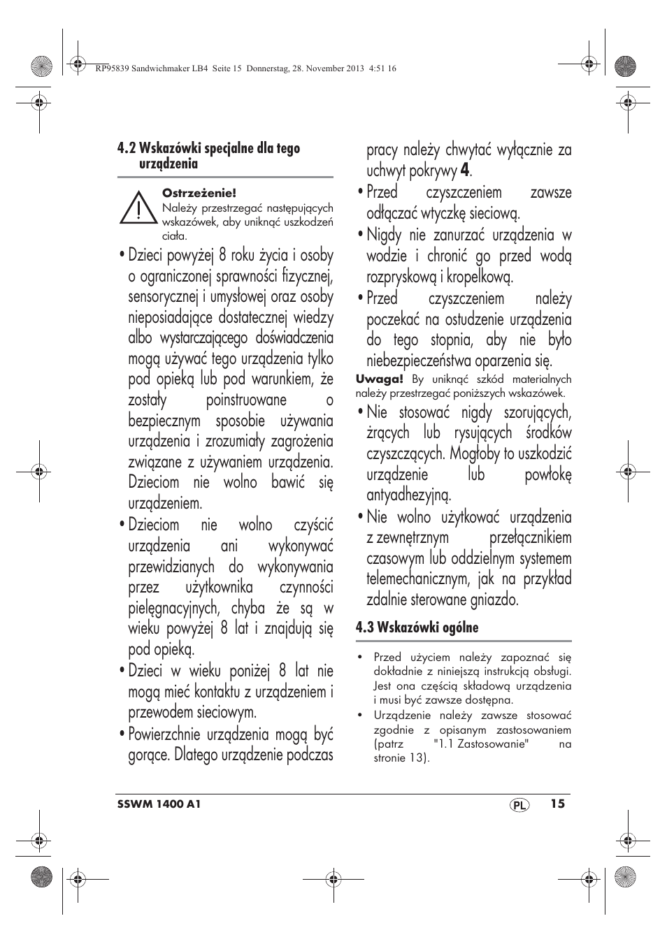 Silvercrest SSWM 1400 A1 User Manual | Page 17 / 78