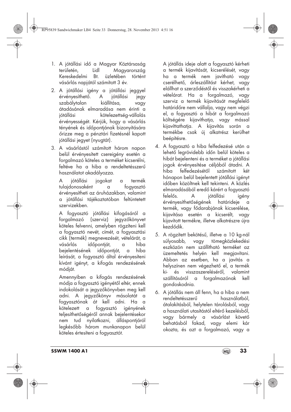 Silvercrest SSWM 1400 A1 User Manual | Page 35 / 78