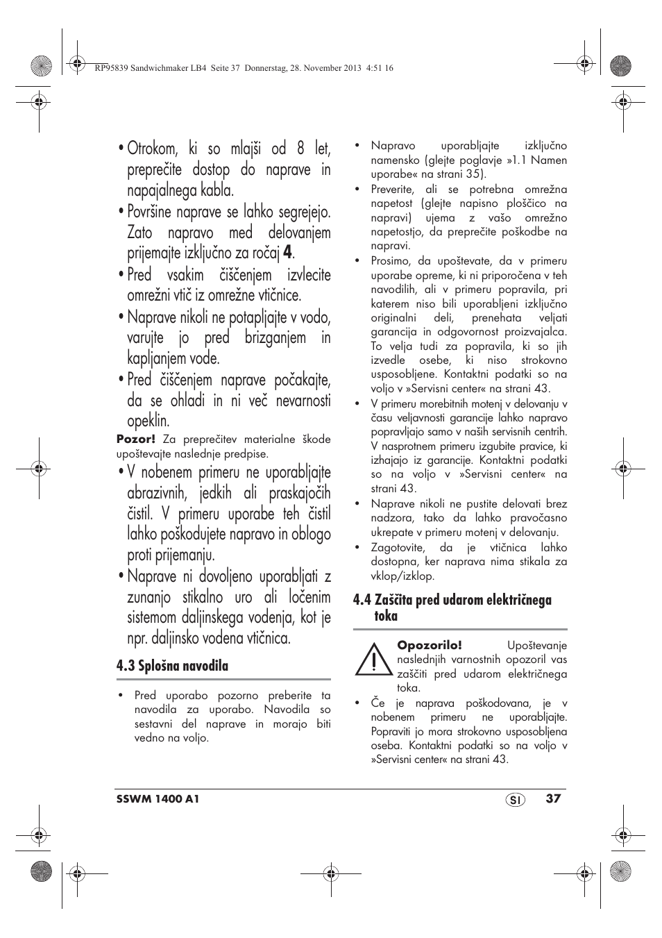 Silvercrest SSWM 1400 A1 User Manual | Page 39 / 78