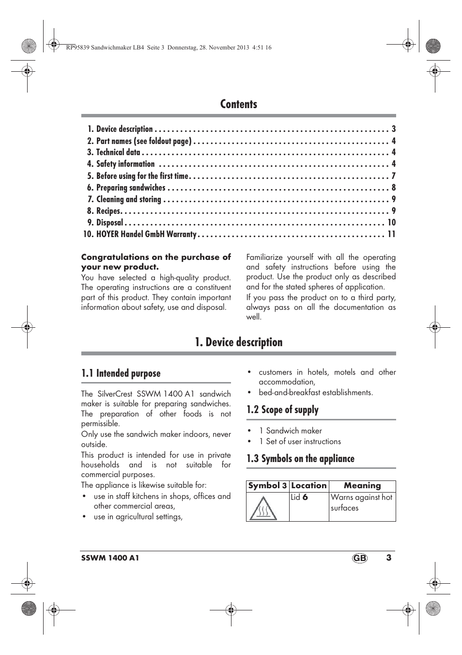 Silvercrest SSWM 1400 A1 User Manual | Page 5 / 78