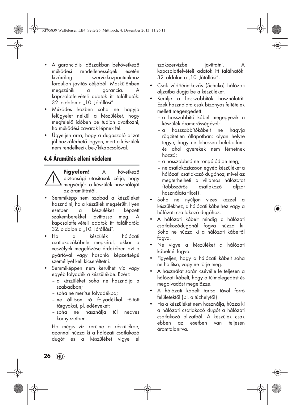 4 áramütés elleni védelem | Silvercrest SSWE 1400 A1 User Manual | Page 28 / 78