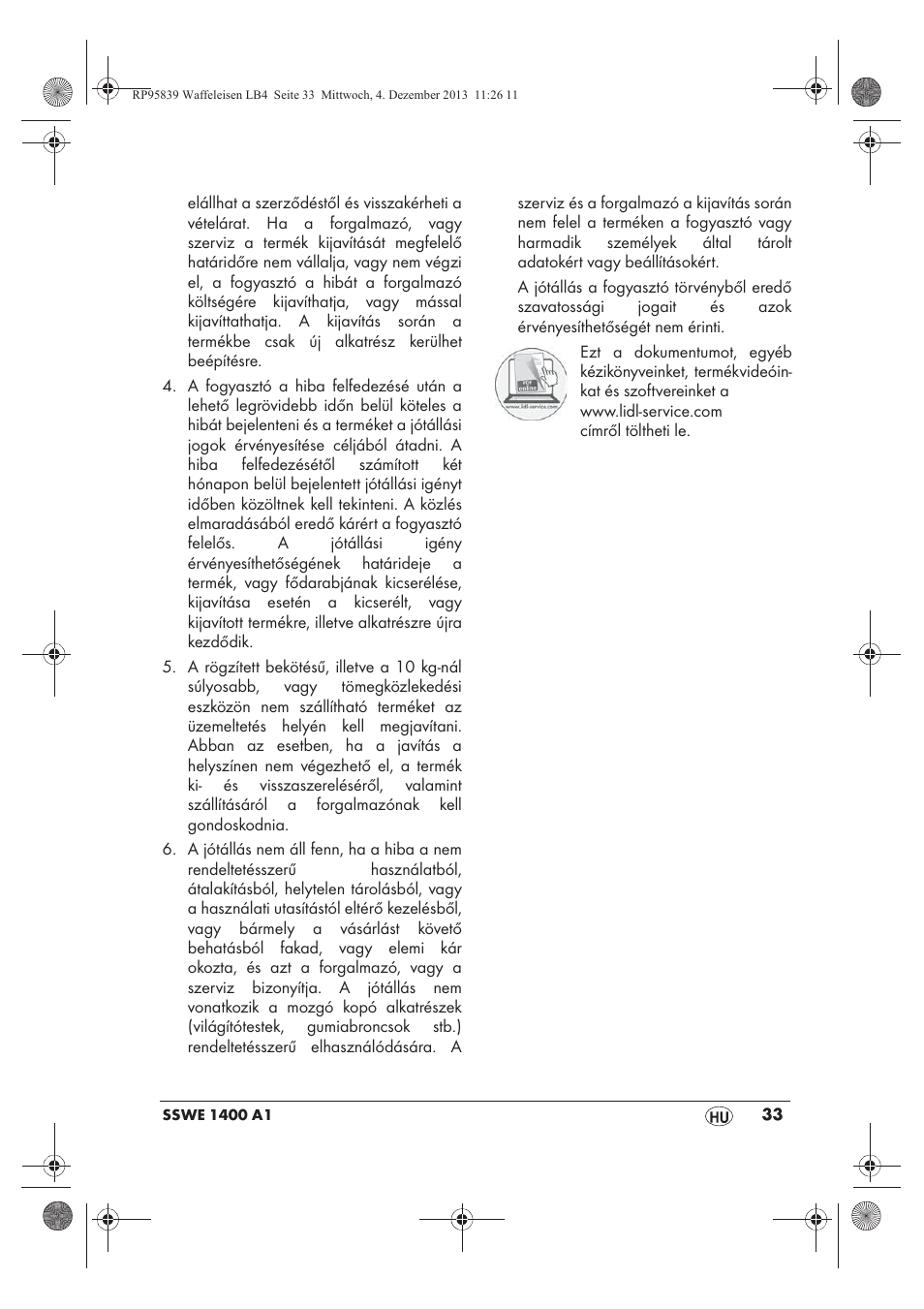Silvercrest SSWE 1400 A1 User Manual | Page 35 / 78