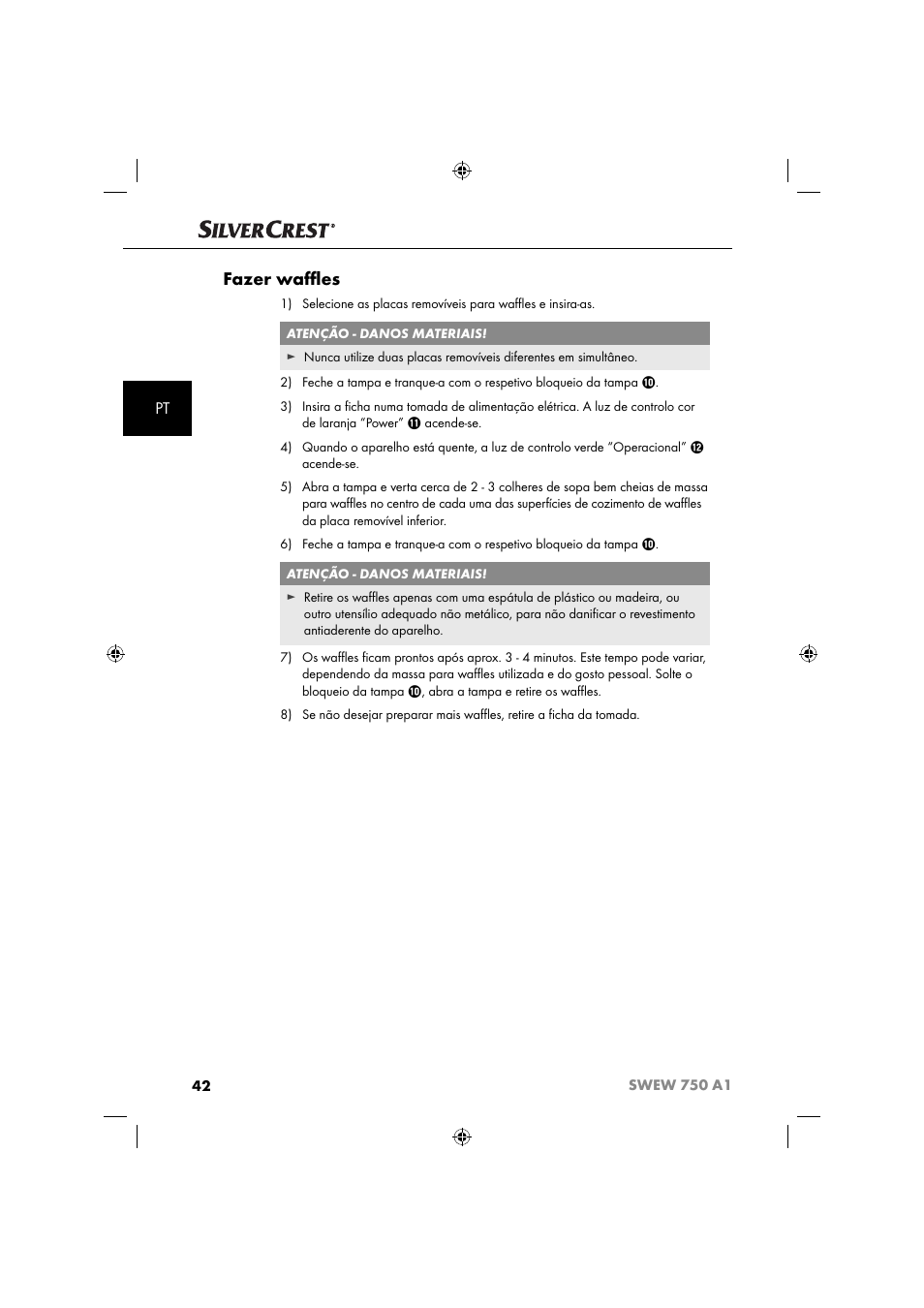 Fazer waﬄ es | Silvercrest SWEW 750 A1 User Manual | Page 45 / 85