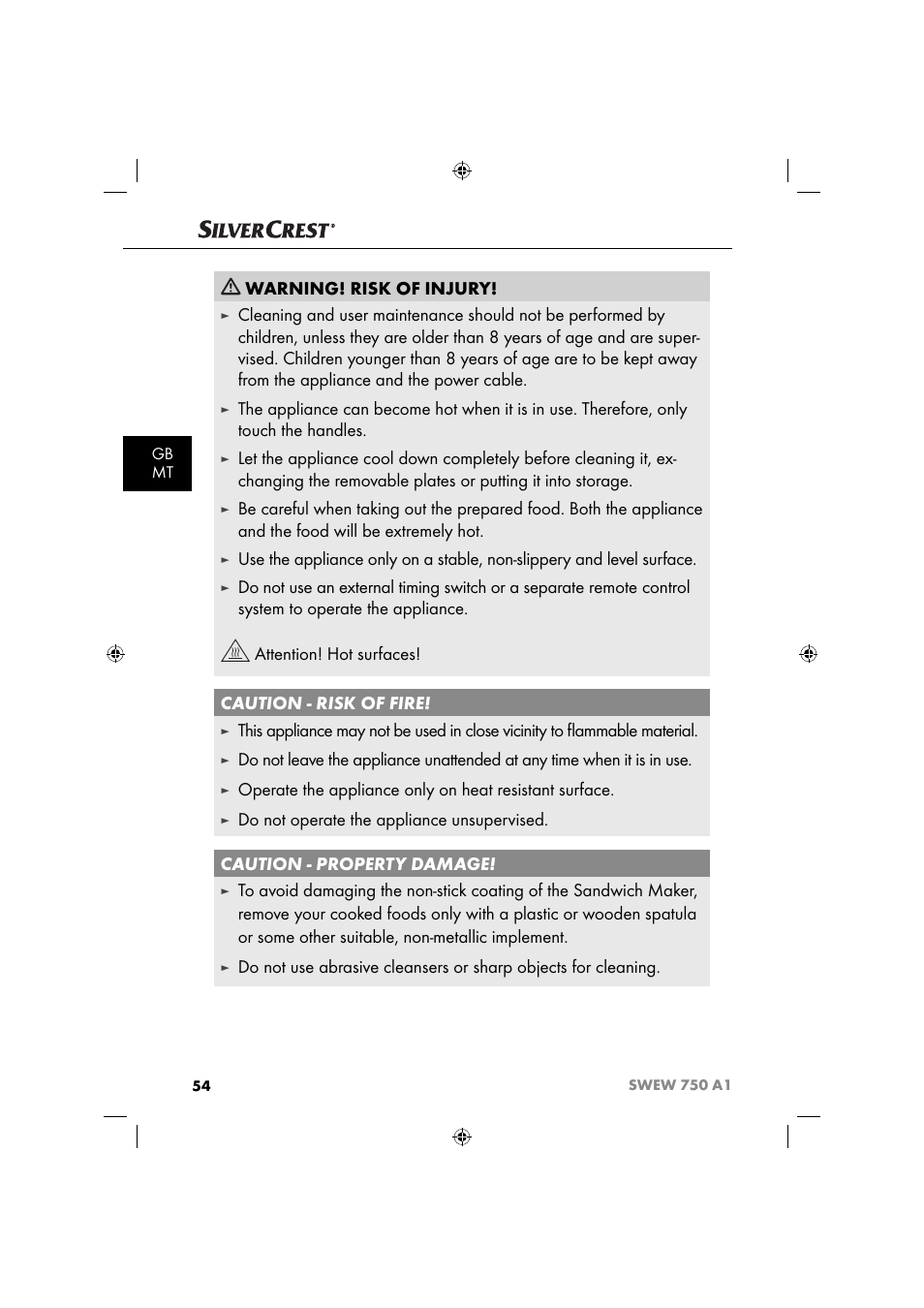 Warning! risk of injury | Silvercrest SWEW 750 A1 User Manual | Page 57 / 85
