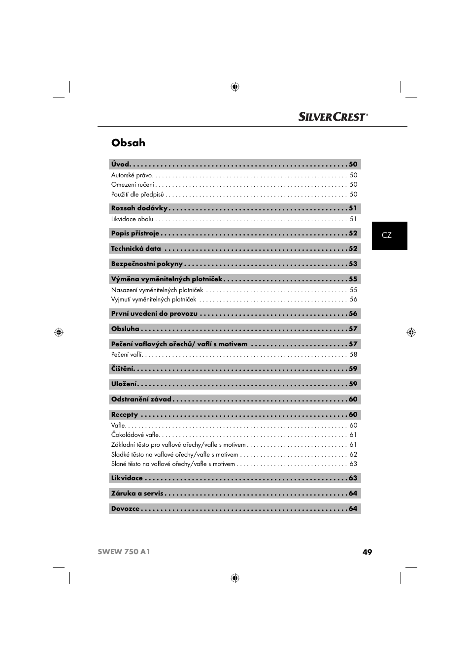 Silvercrest SWEW 750 A1 User Manual | Page 52 / 101