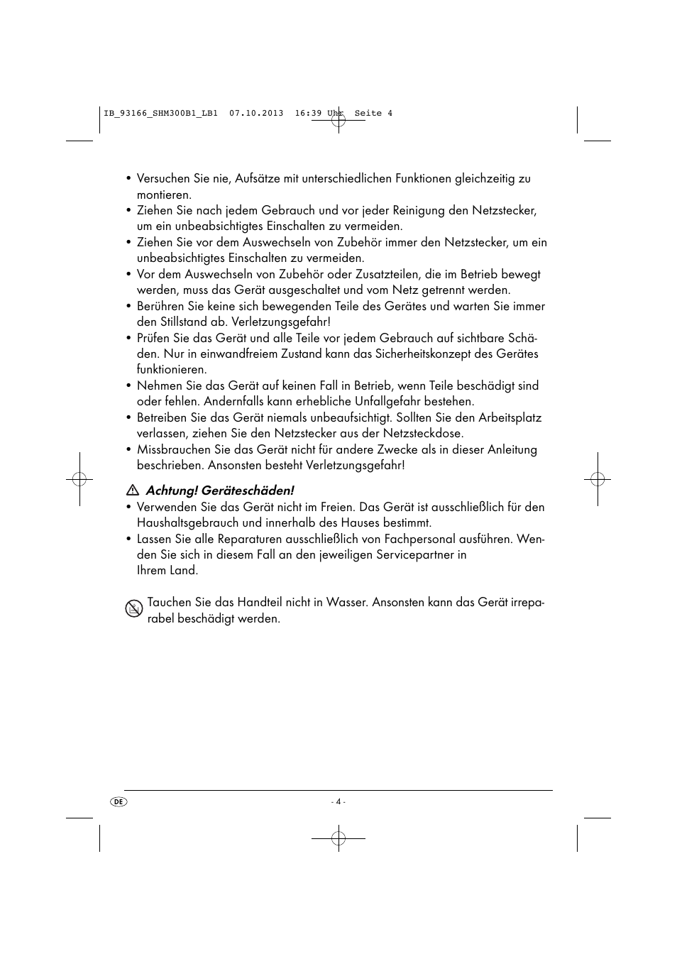 Silvercrest SHM 300 B1 User Manual | Page 7 / 43