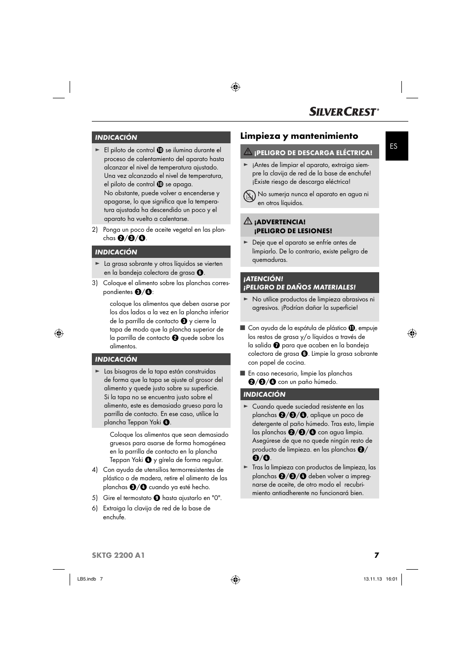 Limpieza y mantenimiento | Silvercrest SKTG 2200 A1 User Manual | Page 10 / 54