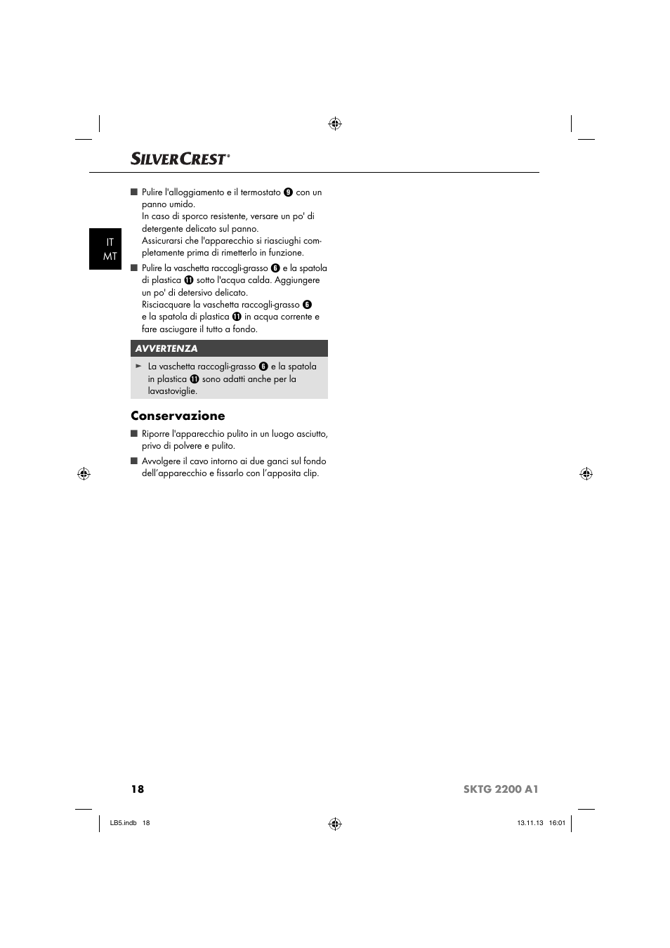Conservazione | Silvercrest SKTG 2200 A1 User Manual | Page 21 / 54