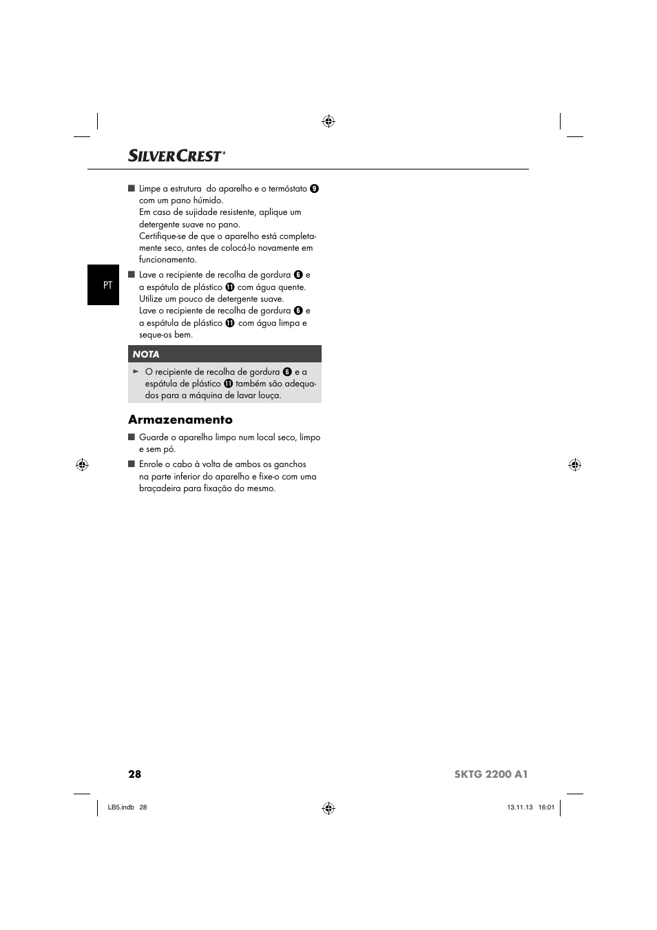 Armazenamento | Silvercrest SKTG 2200 A1 User Manual | Page 31 / 54