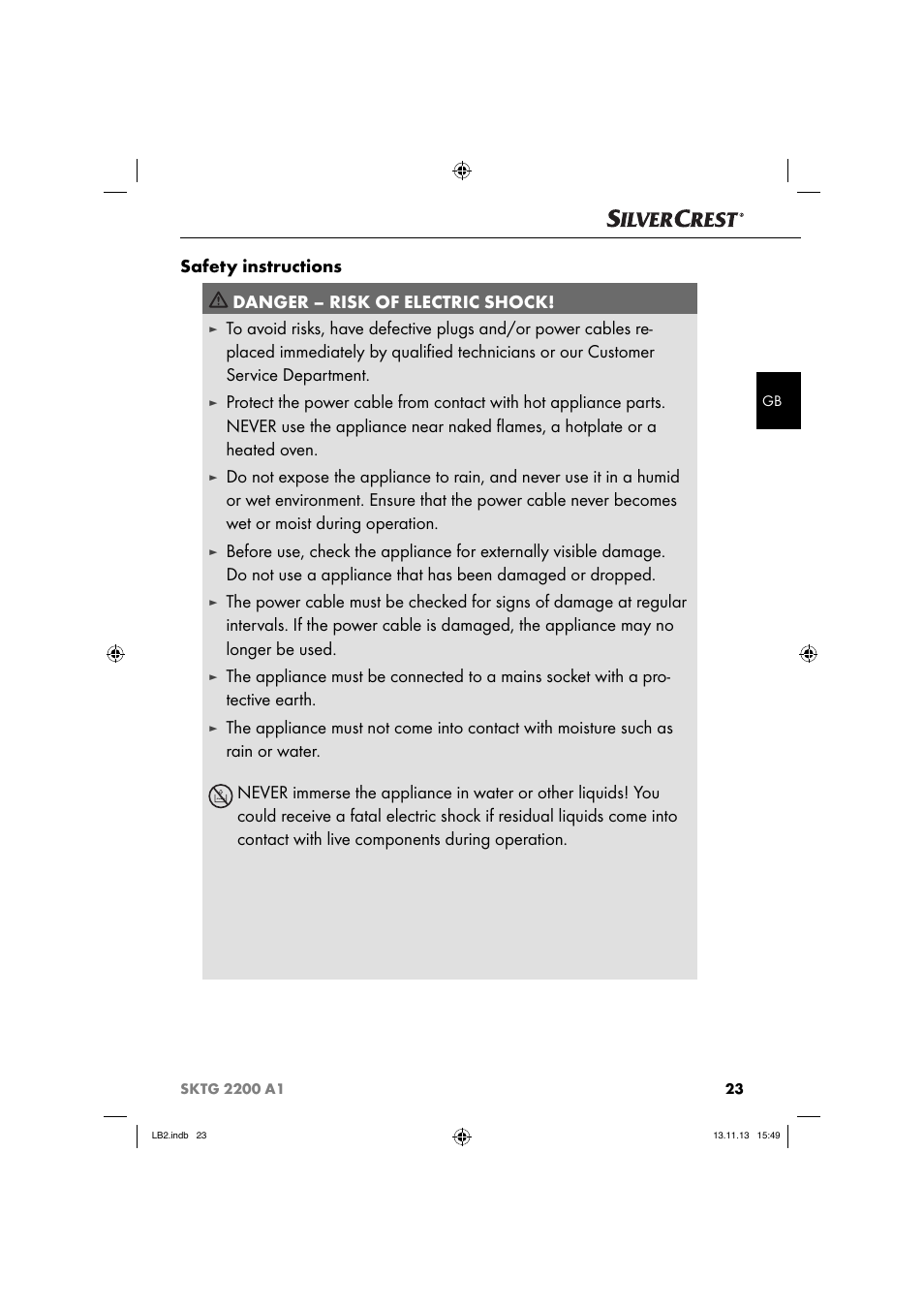 Silvercrest SKTG 2200 A1 User Manual | Page 26 / 34