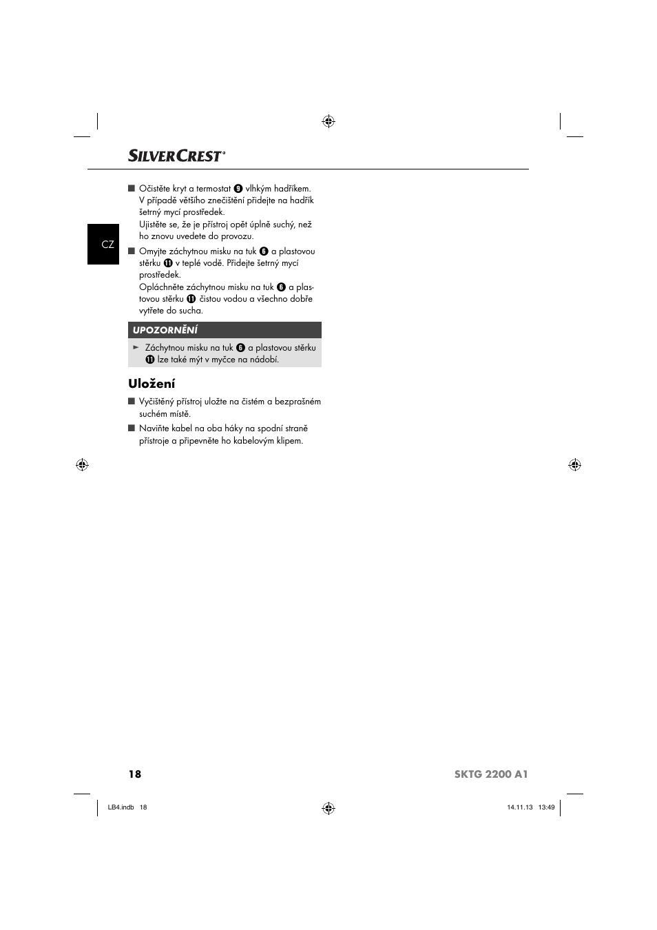 Uložení | Silvercrest SKTG 2200 A1 User Manual | Page 21 / 44