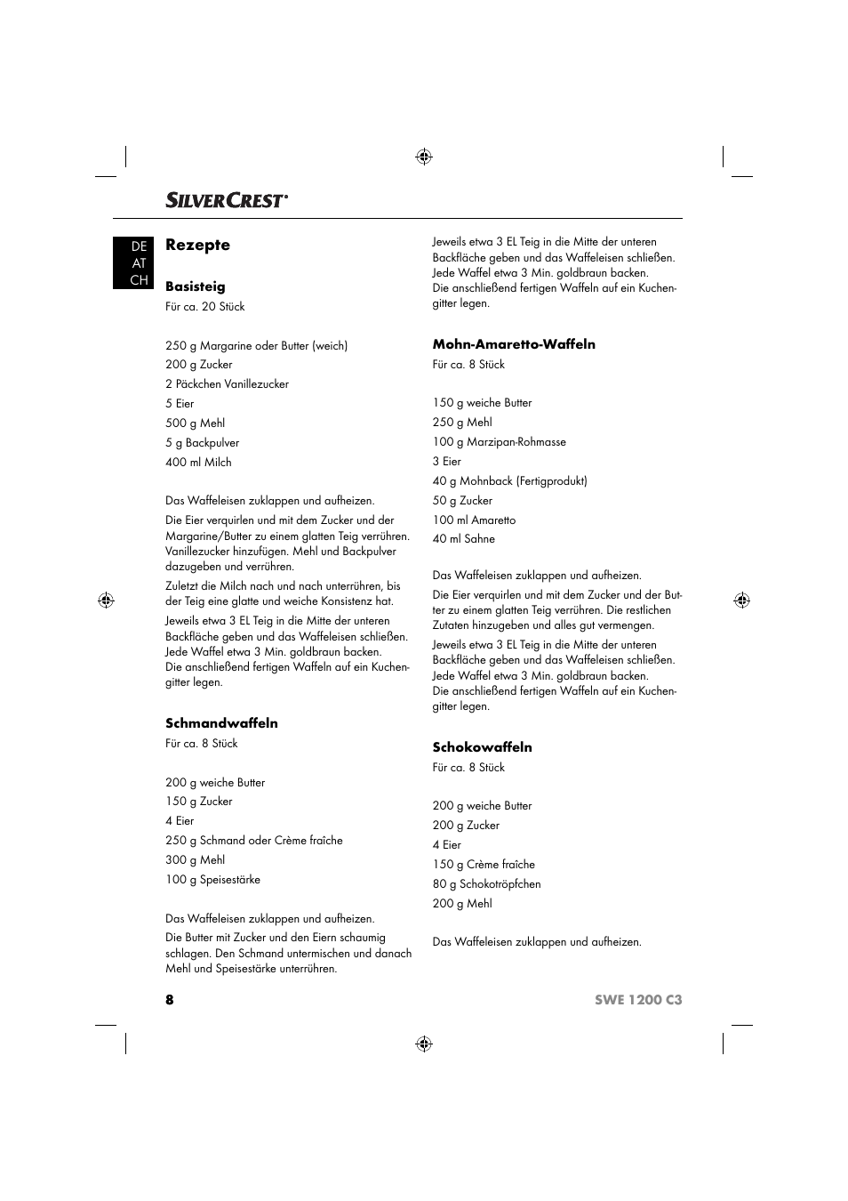 Rezepte | Silvercrest SWE 1200 C3 User Manual | Page 11 / 52