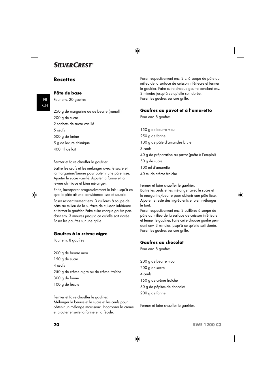 Recettes | Silvercrest SWE 1200 C3 User Manual | Page 23 / 52