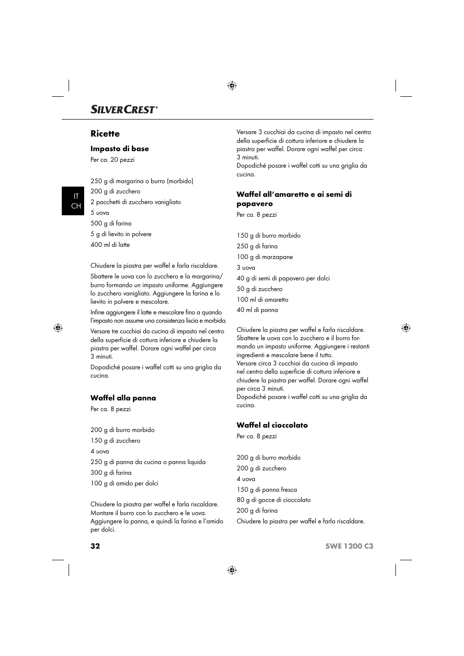 Ricette | Silvercrest SWE 1200 C3 User Manual | Page 35 / 52
