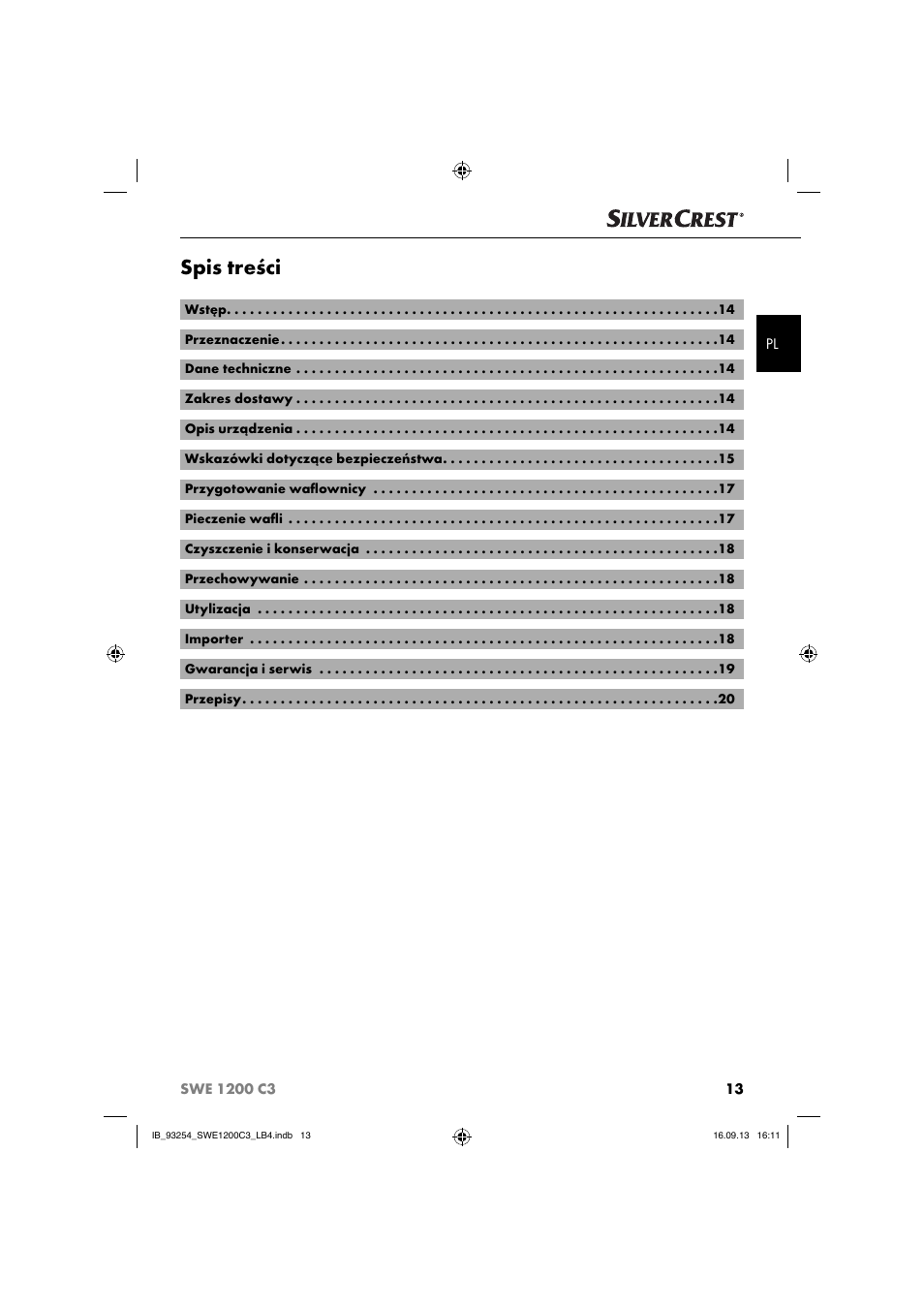 Silvercrest SWE 1200 C3 User Manual | Page 16 / 88