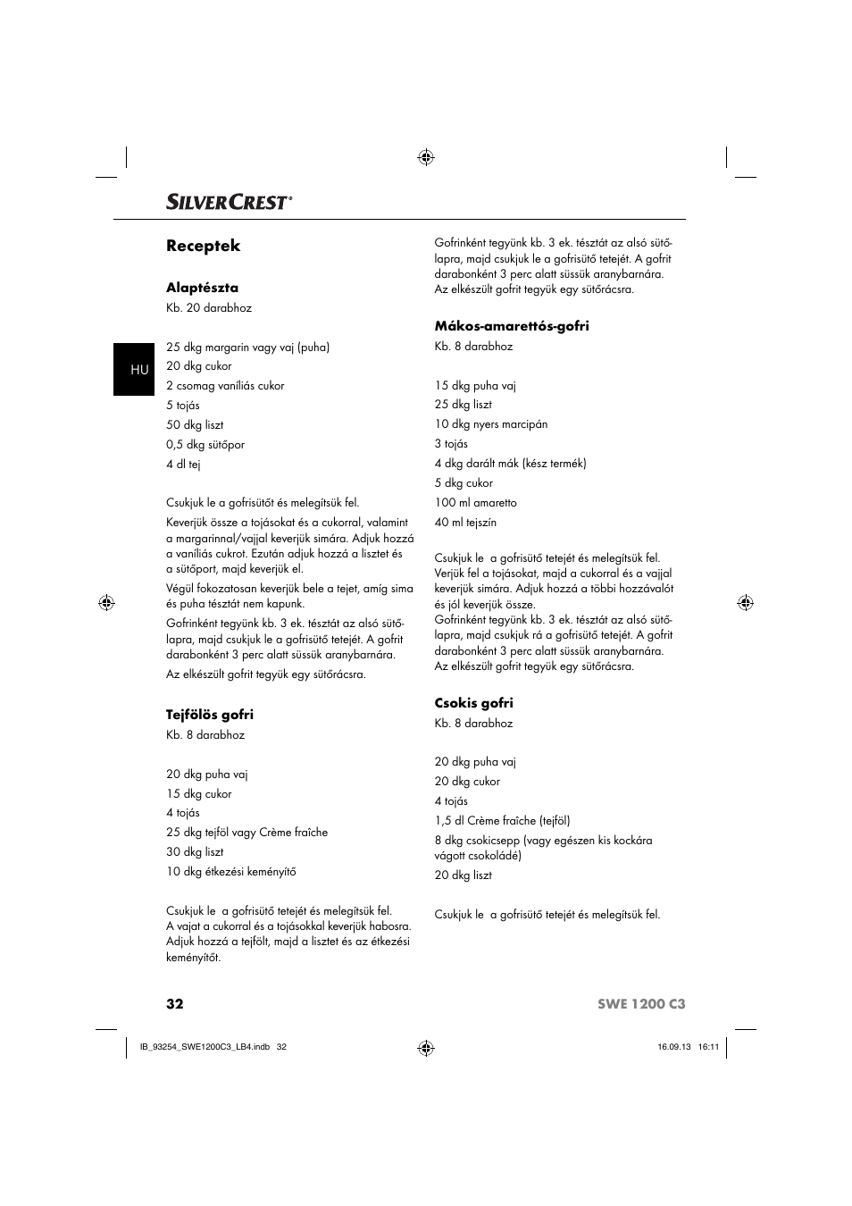 Receptek | Silvercrest SWE 1200 C3 User Manual | Page 35 / 88