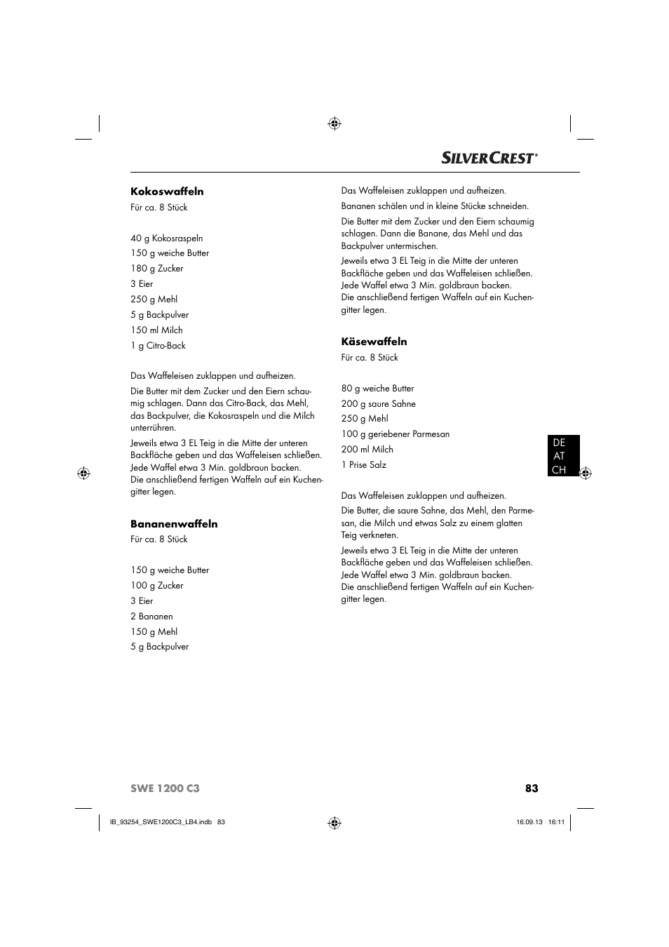 Silvercrest SWE 1200 C3 User Manual | Page 86 / 88