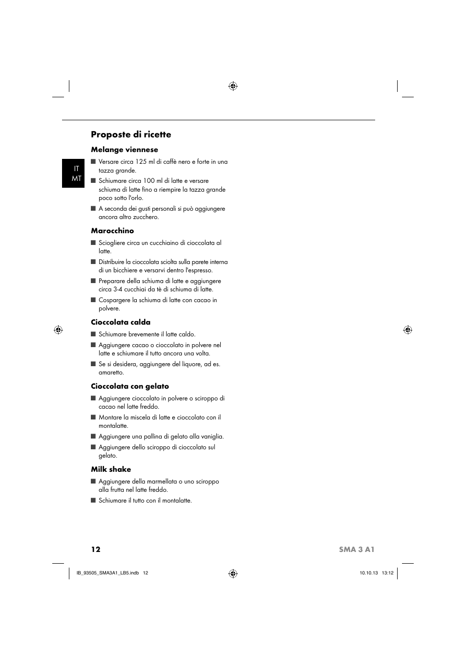 Proposte di ricette | Silvercrest SMA 3 A1 User Manual | Page 15 / 28