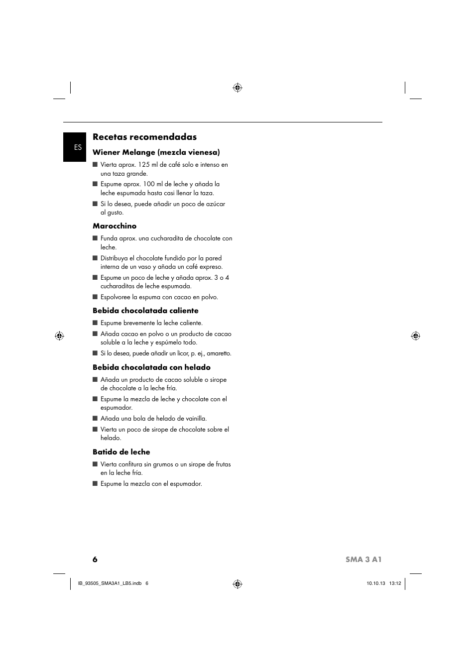 Recetas recomendadas | Silvercrest SMA 3 A1 User Manual | Page 9 / 28