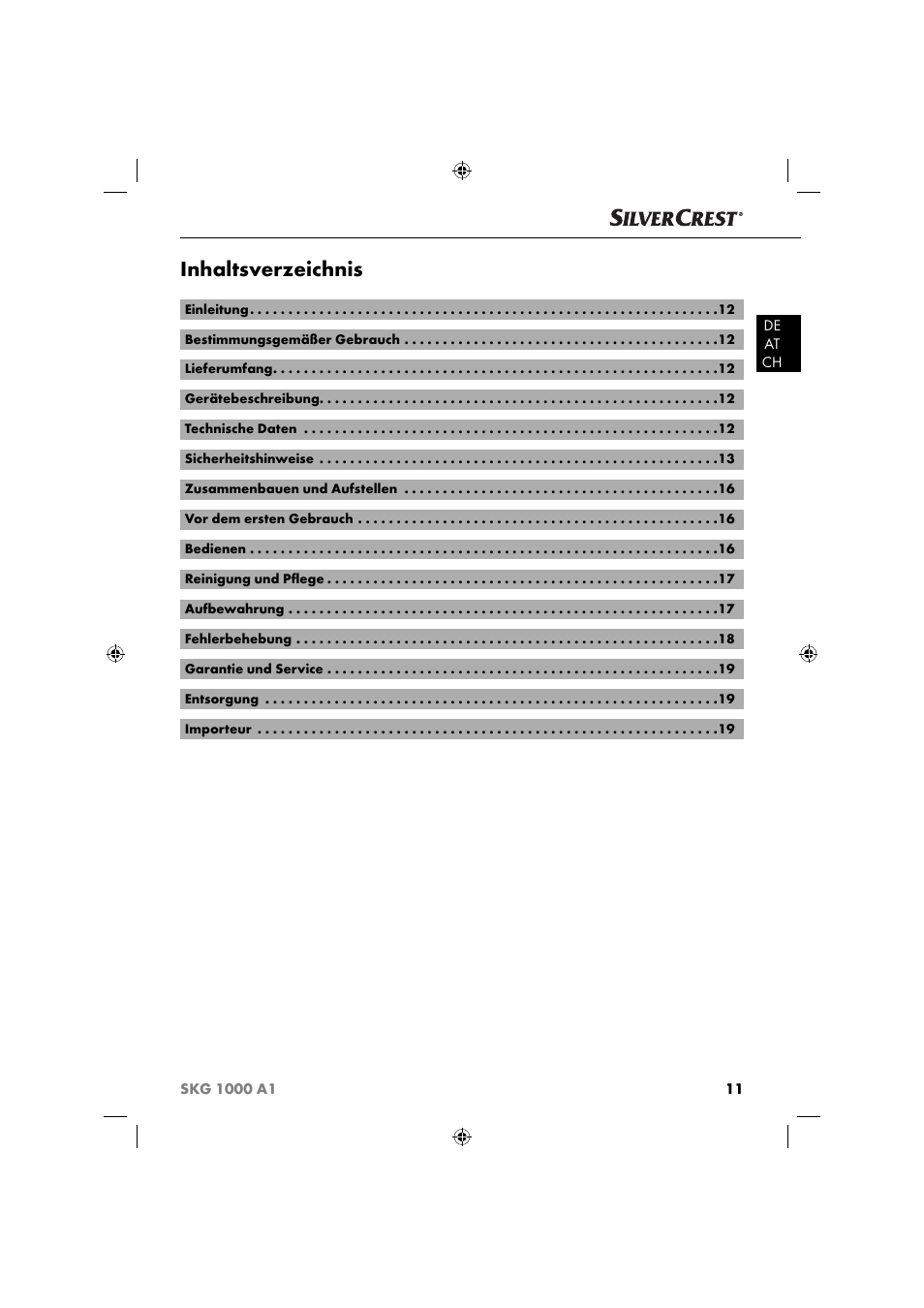 Silvercrest SKG 1000 A1 User Manual | Page 14 / 33