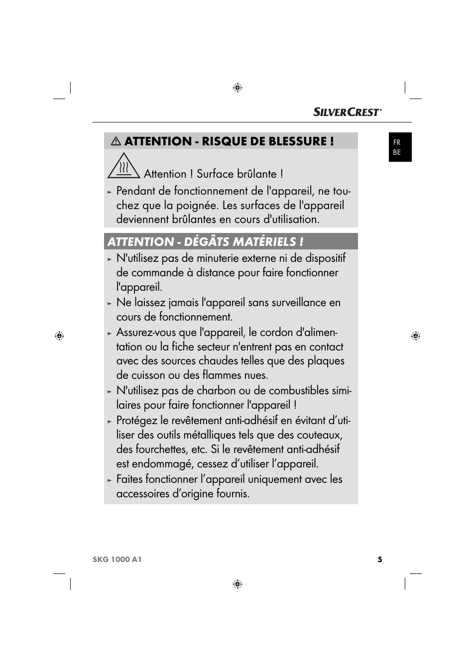Silvercrest SKG 1000 A1 User Manual | Page 8 / 33
