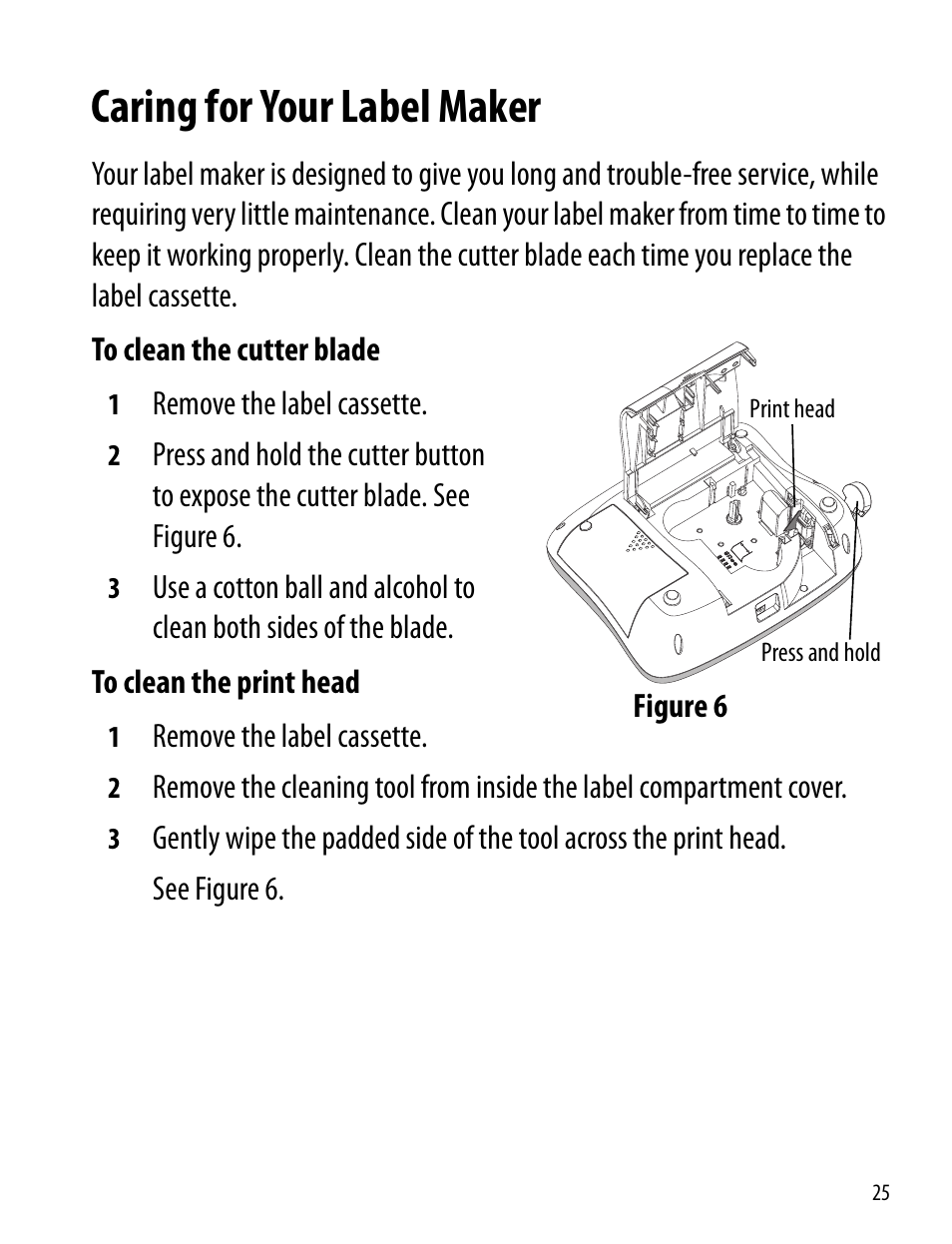 Caring for your label maker | Dymo 360D User Manual | Page 25 / 30