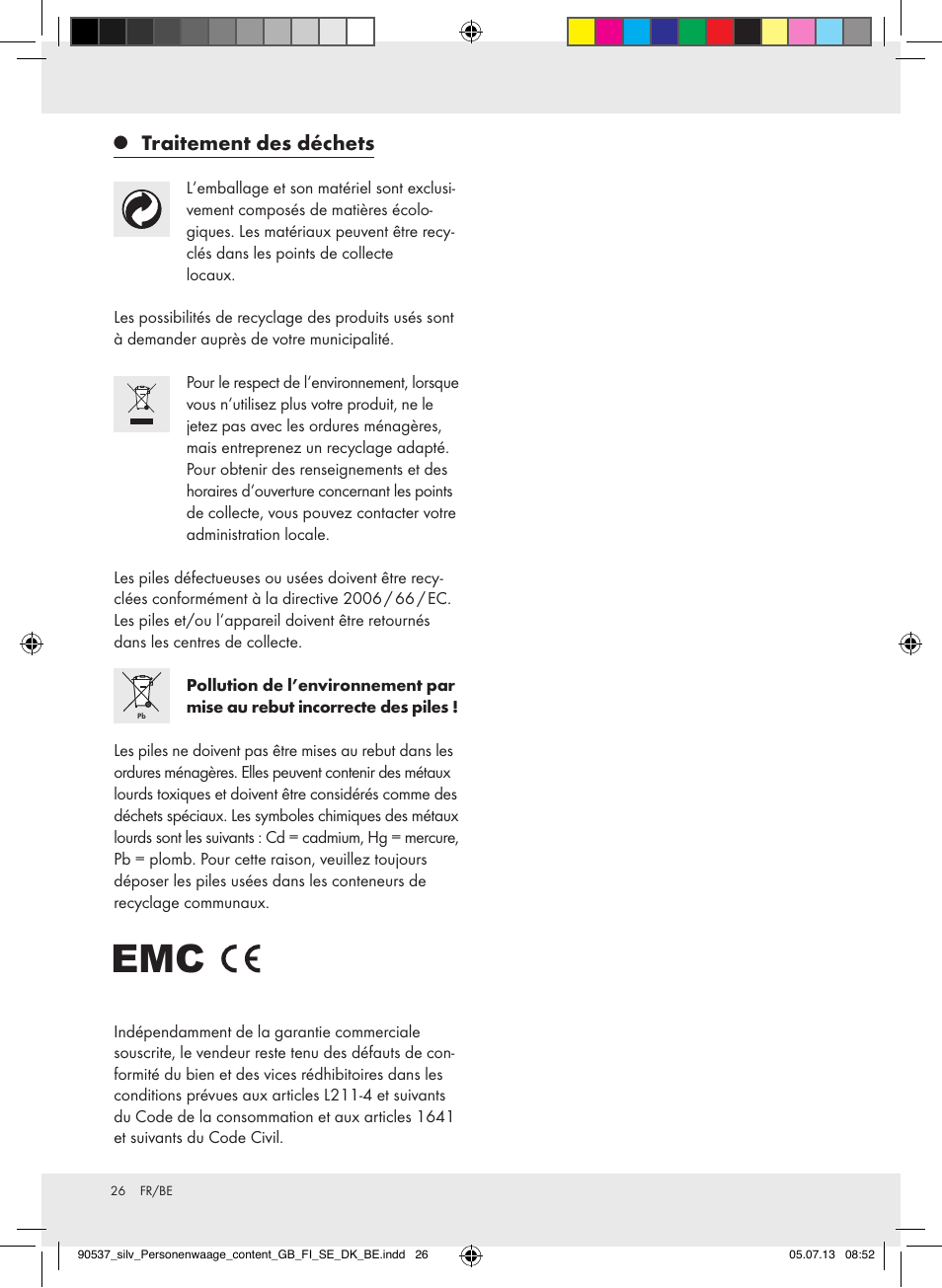 Traitement des déchets | Silvercrest Z31690/Z31279A User Manual | Page 26 / 37