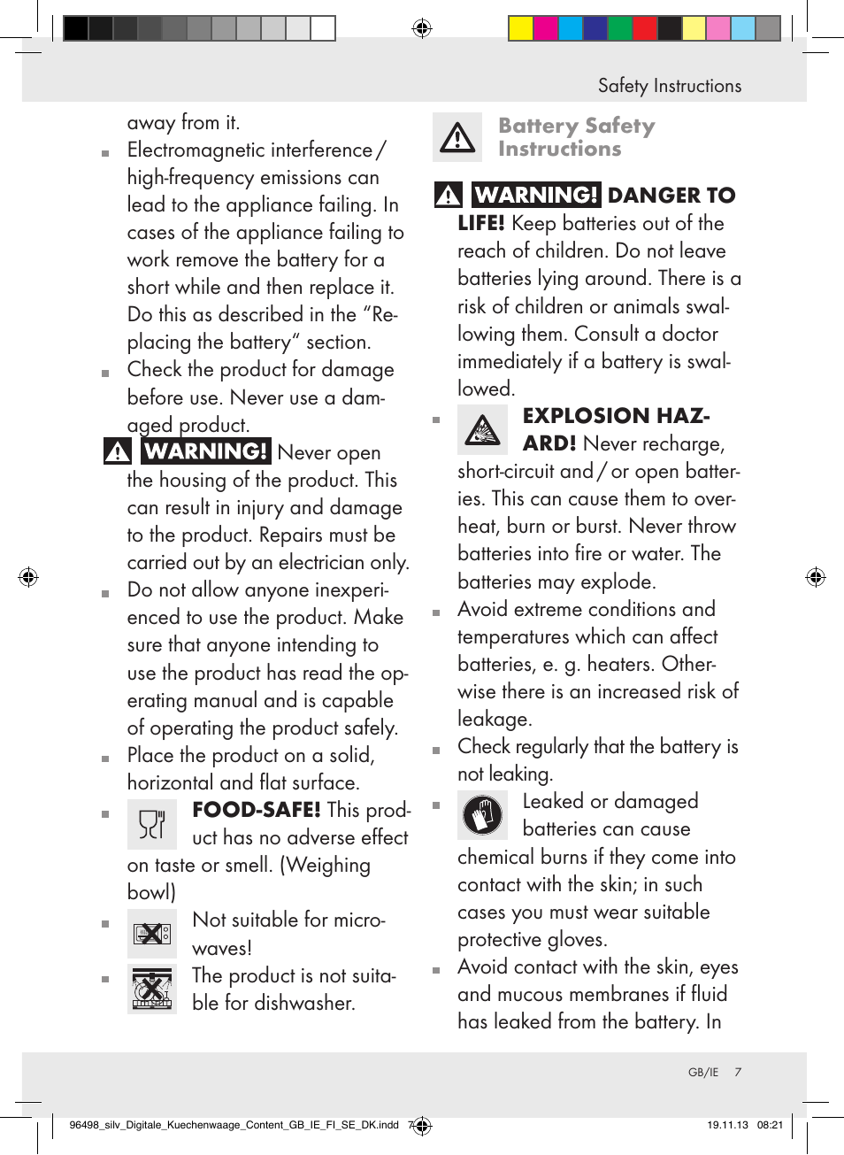 Silvercrest Z29852A/Z29852B User Manual | Page 7 / 67