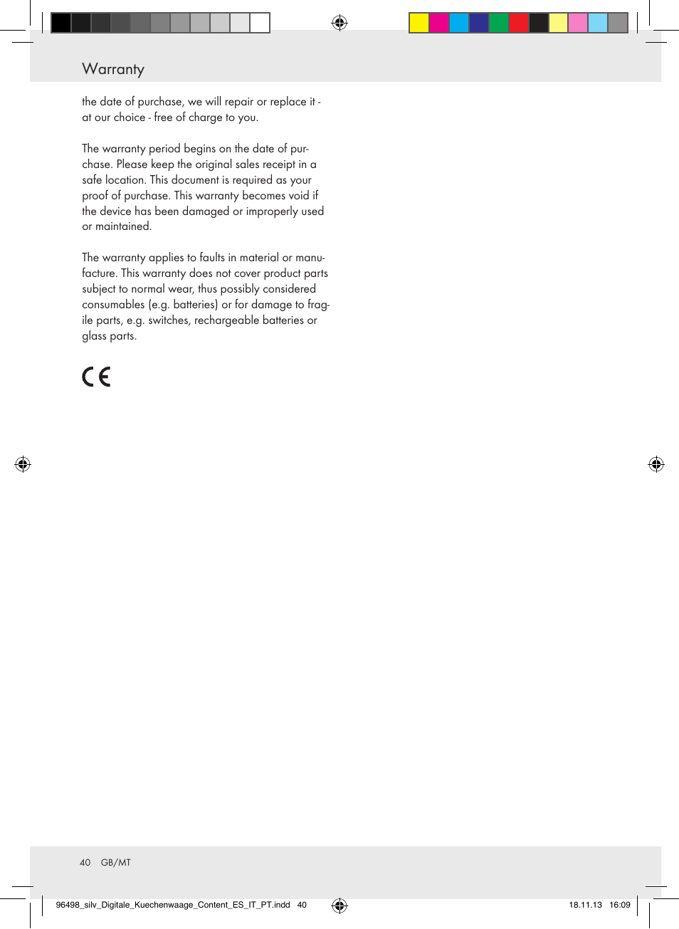 Warranty | Silvercrest Z29852A/Z29852B User Manual | Page 40 / 51