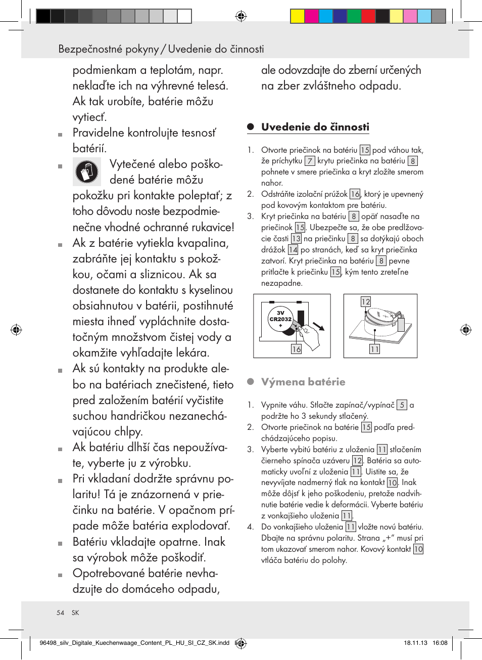 Bezpečnostné pokyny / uvedenie do činnosti | Silvercrest Z29852A/Z29852B User Manual | Page 54 / 69