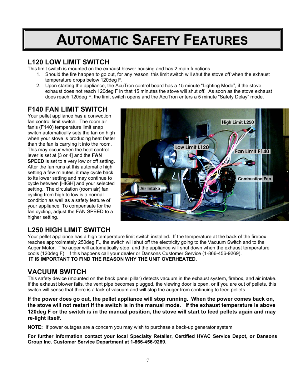 Utomatic, Afety, Eatures | Dansons Group CC3 User Manual | Page 7 / 37